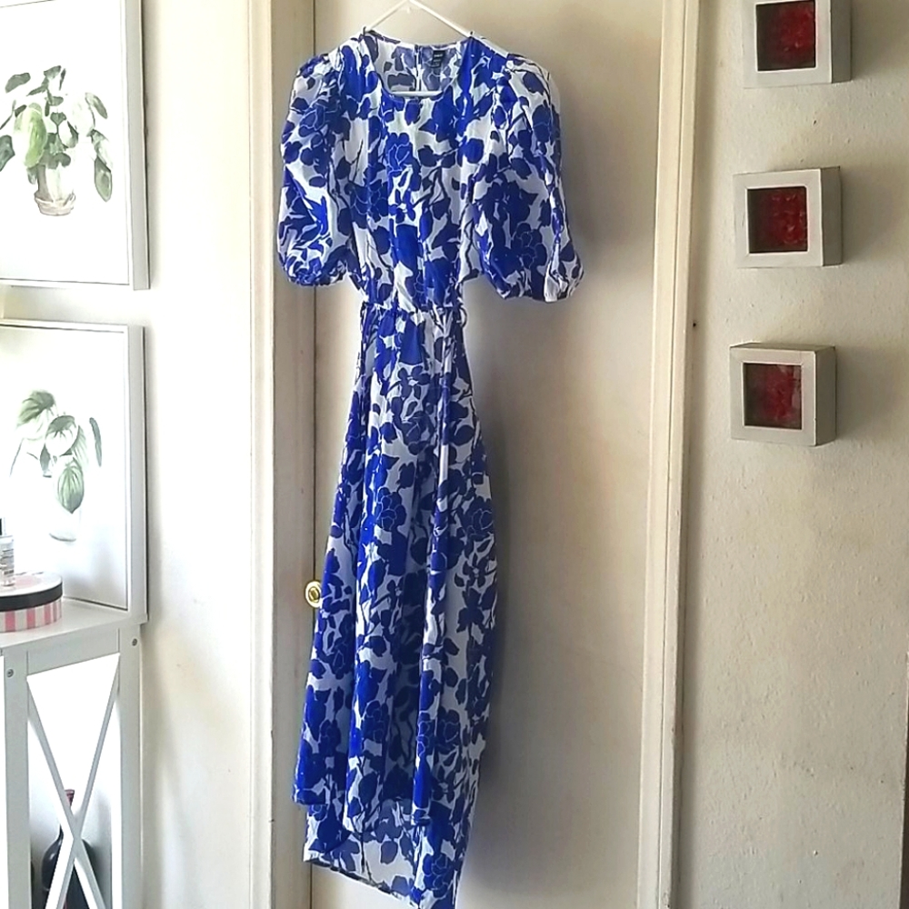 Floral Print Tie Back Maxi Dress